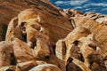 Colossal statues in the Abu Simbel Temple Royalty Free Stock Photo