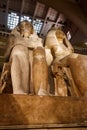 Colossal statues of Amenhotep III and Queen Tiye and their daughter Henuttaneb in the Museum of Egyptian Antiquities in Cairo, Royalty Free Stock Photo