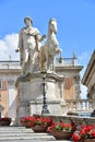 Colossal statues of a Dioscure at Piazza del Campidoglio Capitoline Hill in Rome Italy