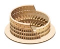 Vector 3d isometric illustration of Colosseum Coliseum in Rome, Italy