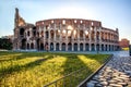 Colosseum against sunrise in Rome, Italy Royalty Free Stock Photo