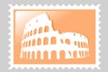 Colosseum Amphitheater. Postage stamp.