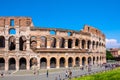 Colosseum ancient theater known as Flavian Amphitheatre aside Palatine Hill and Roman Forum Romanum in Rome in Italy Royalty Free Stock Photo