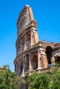 Colosseum ancient theater known as Flavian Amphitheatre aside Palatine Hill and Roman Forum Romanum in Rome in Italy Royalty Free Stock Photo