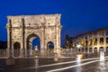 The Colosseum and The Arch of Constantine in Rome Royalty Free Stock Photo