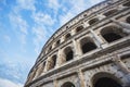 Colosseum on blue sky. Rome landscape. Italy