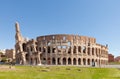 Colosseum or Coliseum Flavian Amphitheatre or Amphitheatrum Flavium or Anfiteatro Flavio or Colosseo. Oval amphitheatre in the ce Royalty Free Stock Photo