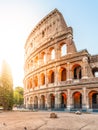 Colosseum, or Coliseum. Morning sunrise at huge Roman amphitheatre, Rome, Italy. Royalty Free Stock Photo