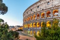 Colosseum, or Coliseum. Morning sunrise at huge Roman amphitheatre, Rome, Italy. Royalty Free Stock Photo