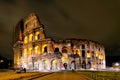 Colosseum (Coliseum) at night in Rome Royalty Free Stock Photo