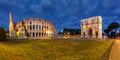 Colosseum or Coliseum at night, Rome, Italy. Royalty Free Stock Photo