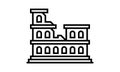 Colosseum Coliseum in Rome, Italy line art icon for travel apps and websites