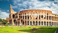 Colosseum or Coliseum in Rome in the sunlight, Italy