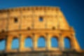 Colosseum Coliseum at sunset as blur background, Rome, Italy Royalty Free Stock Photo