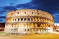 Colosseum at dusk in Rome, Italy Royalty Free Stock Photo