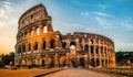 Colosseum at dusk in Rome. Rome postcard. Royalty Free Stock Photo