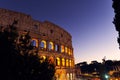 Colosseum at dusk in Rome, Italy