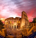 Colosseum during evening time in Rome, Italy
