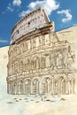 Colosseum hand draw Royalty Free Stock Photo