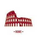 Colosseum illustration in line art style
