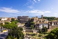 Colosseum and The Imperial Fora Summer View Royalty Free Stock Photo