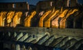 Colosseum Interiors at Night Royalty Free Stock Photo