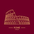 Colosseum line art icon.