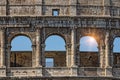 Colosseum - the main tourist attractions of Rome, Italy. Ancient Rome Ruins of Roman Civilization. Royalty Free Stock Photo