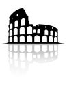 Colosseum Monument with mirror effect vector on white background Royalty Free Stock Photo