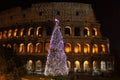 Colosseum by night in Christmas time Royalty Free Stock Photo