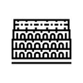 colosseum roma medieval construction line icon vector illustration