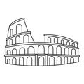 Colosseum in Rome icon, outline style