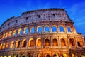 Colosseum in Rome, Italy. Amphitheatre illuminated at night Royalty Free Stock Photo