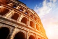 Colosseum in Rome, Italy. Amphitheatre in sunset light. Royalty Free Stock Photo