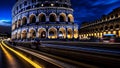 Colosseum, Rome, Italy. Night photography with long shutter speed Royalty Free Stock Photo