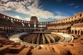 Colosseum in Rome, Italy. Panoramic view, Coliseum or Flavian Amphitheatre, AI Generated