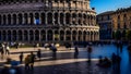 Colosseum, Rome, Italy. The square in front of the Colosseum in the warm colours of sunset Royalty Free Stock Photo