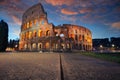 Colosseum, Rome, Italy at sunrise. Royalty Free Stock Photo