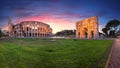 Colosseum, Rome, Italy at sunrise. Royalty Free Stock Photo