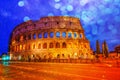 Colosseum in Rome, Italy during twilight time Royalty Free Stock Photo