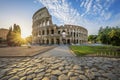 Colosseum in Rome with morning sun