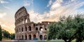 Colosseum in Rome Roma, Italy. The most famous Italian sightseeing on blue sky Royalty Free Stock Photo