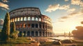 Colosseum in Rome ultra realistic illustration - Generative AI.