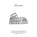 Colosseum in Rome vector line icon, sign