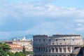 Colosseum seen from the top of Altar of the Fatherland or Altare della Patria, Rome, Italy Royalty Free Stock Photo