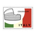 Colosseum stamp. Vector illustration decorative design