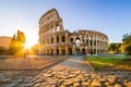 Colosseum at sunrise, Rome, Italy, Europe. Royalty Free Stock Photo