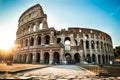 Colosseum At Sunrise In Rome, Italy Royalty Free Stock Photo