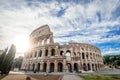 Colosseum at sunrise, Rome. Rome architecture and landmark.