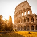 Colosseum at sunrise in summer, Rome, Italy, Europe